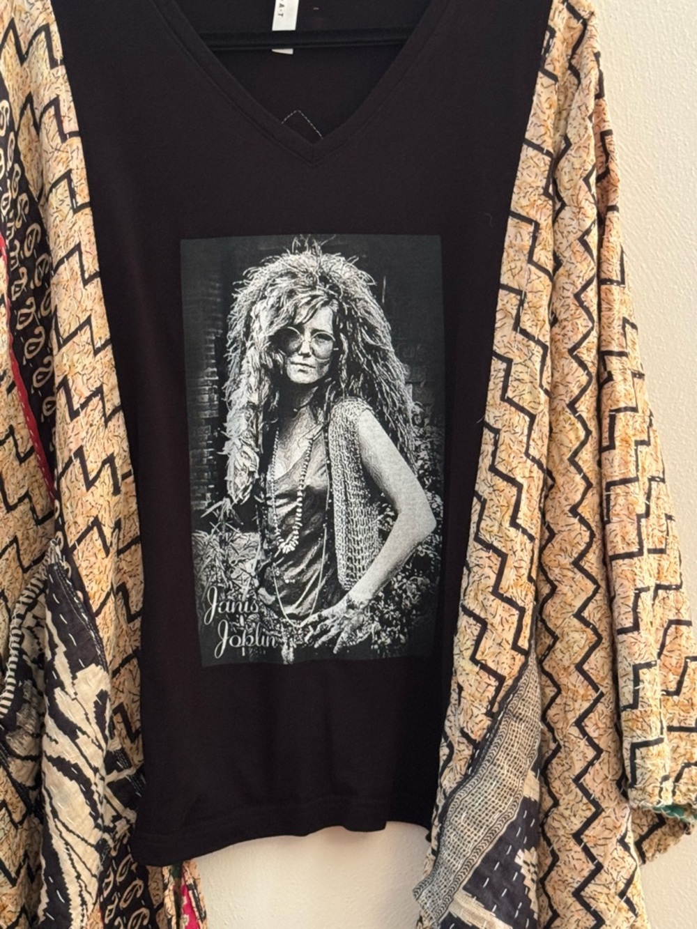 JANIS JOPLIN Band T  Boho Kantha Pockets Handmade One of a Kind One Size Belt - Picture 2 of 7